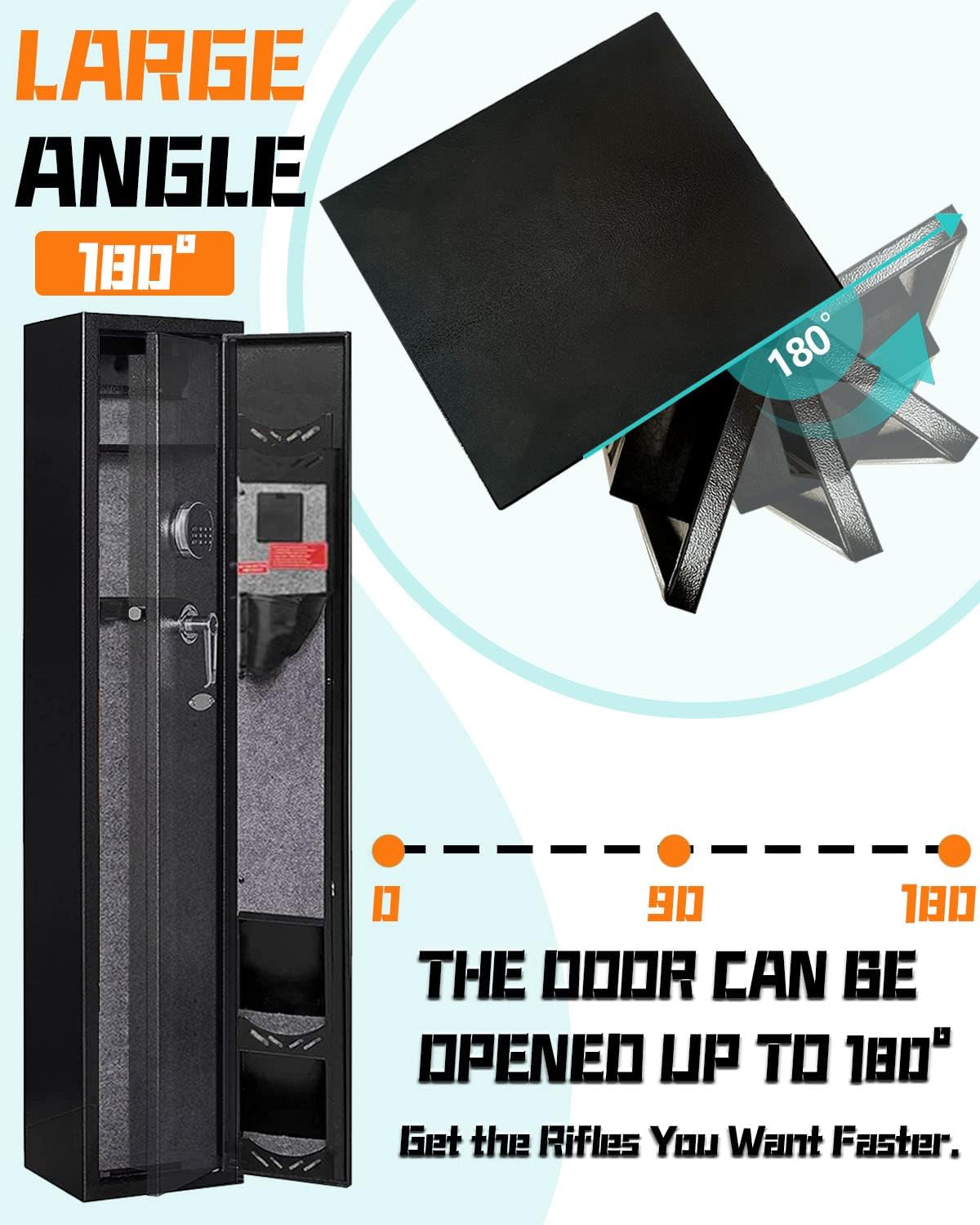 2-Gun Electronic Security Safes for Home Rifles and Pistols - Quick Access Gun Safe with Built-in Removable Storage Shelf for Shotguns
