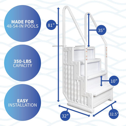 Easy Pool Step - Above Ground Swimming Pool Access to Deck